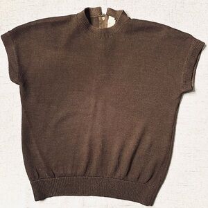 St. John Knit Top Short Sleeve Small Black Vintage